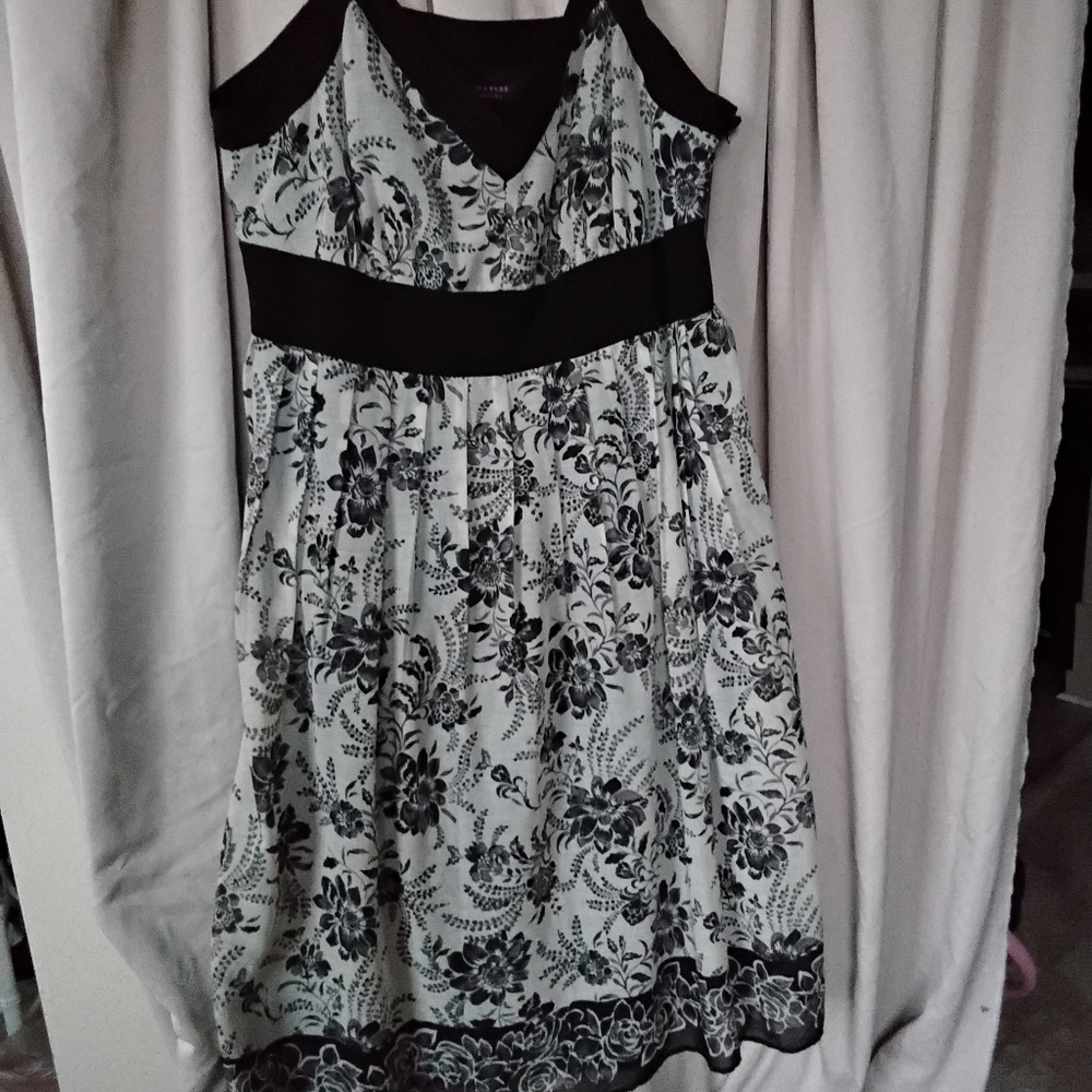 Signature by Robbie Bee Monochrome Floral Dress